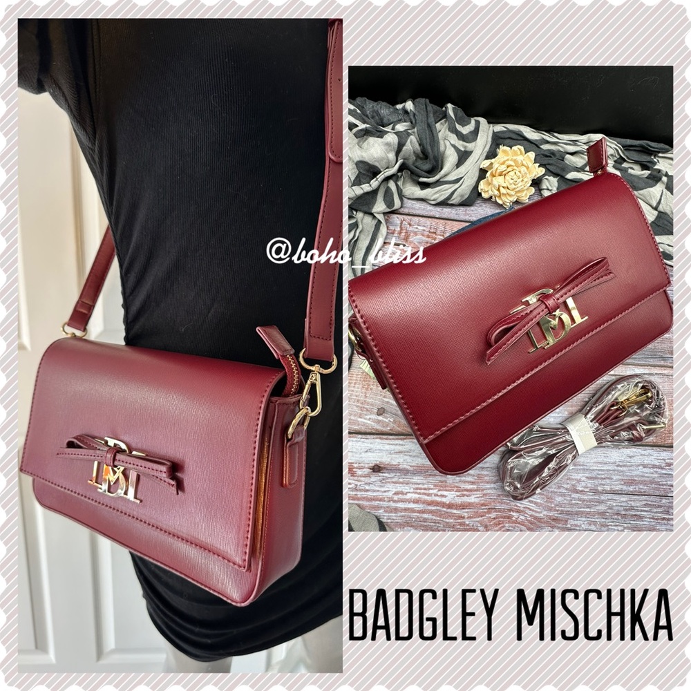 BADGLEY MISCHKA | Burgundy Wine Red Convertible Clutch or Crossbody NWT